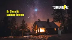 Ihr Stern für saubere Tonnen – Wintermotiv von Tonnenblitz