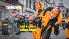 Narri, Narro und saubere Tonnen – Fasnetsmotiv von Tonnenblitz