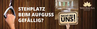 Webseiten-Banner – Aufguss ohne überfüllte Sauna in der Waldsauna