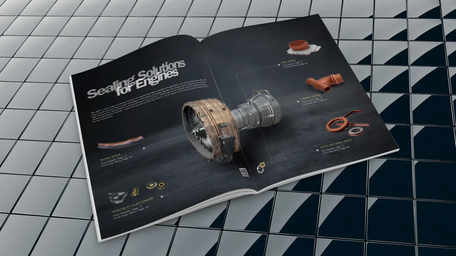 Magalog von Trelleborg Sealing Solutions mit Titel „Driven by Passion“ zur Darstellung von Technologie, Markenwerten und Unternehmenspersönlichkeit